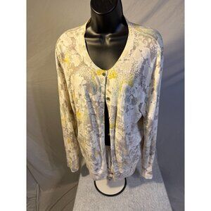 Merona Womens Plus Size XXL 2X Button Up Cardigan Sweater Soft Girl Pattern